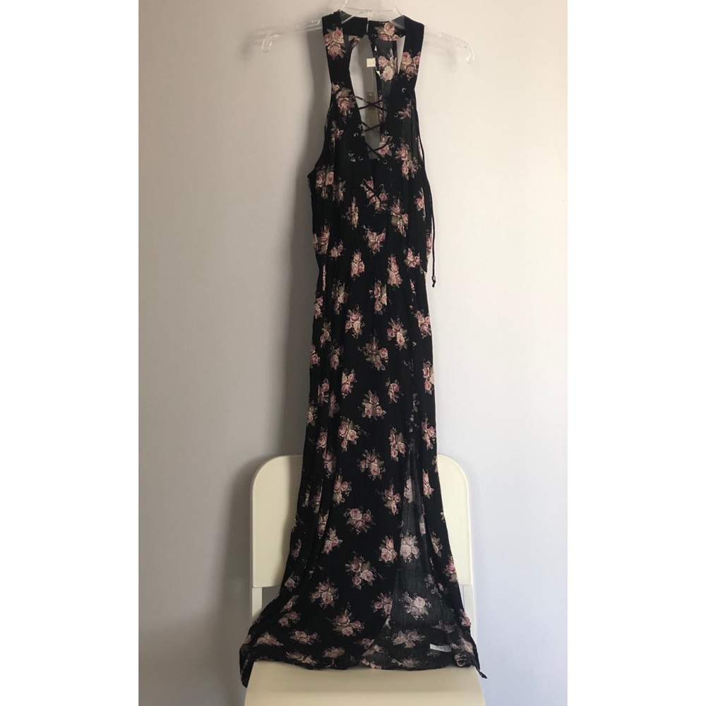 American Eagle Outfitters Maxi Floral Black Dress